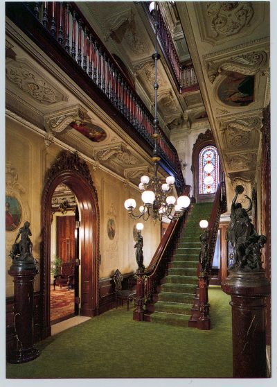 Victoria Mansion Stair Hall in the 1990s. - Victoria Mansion